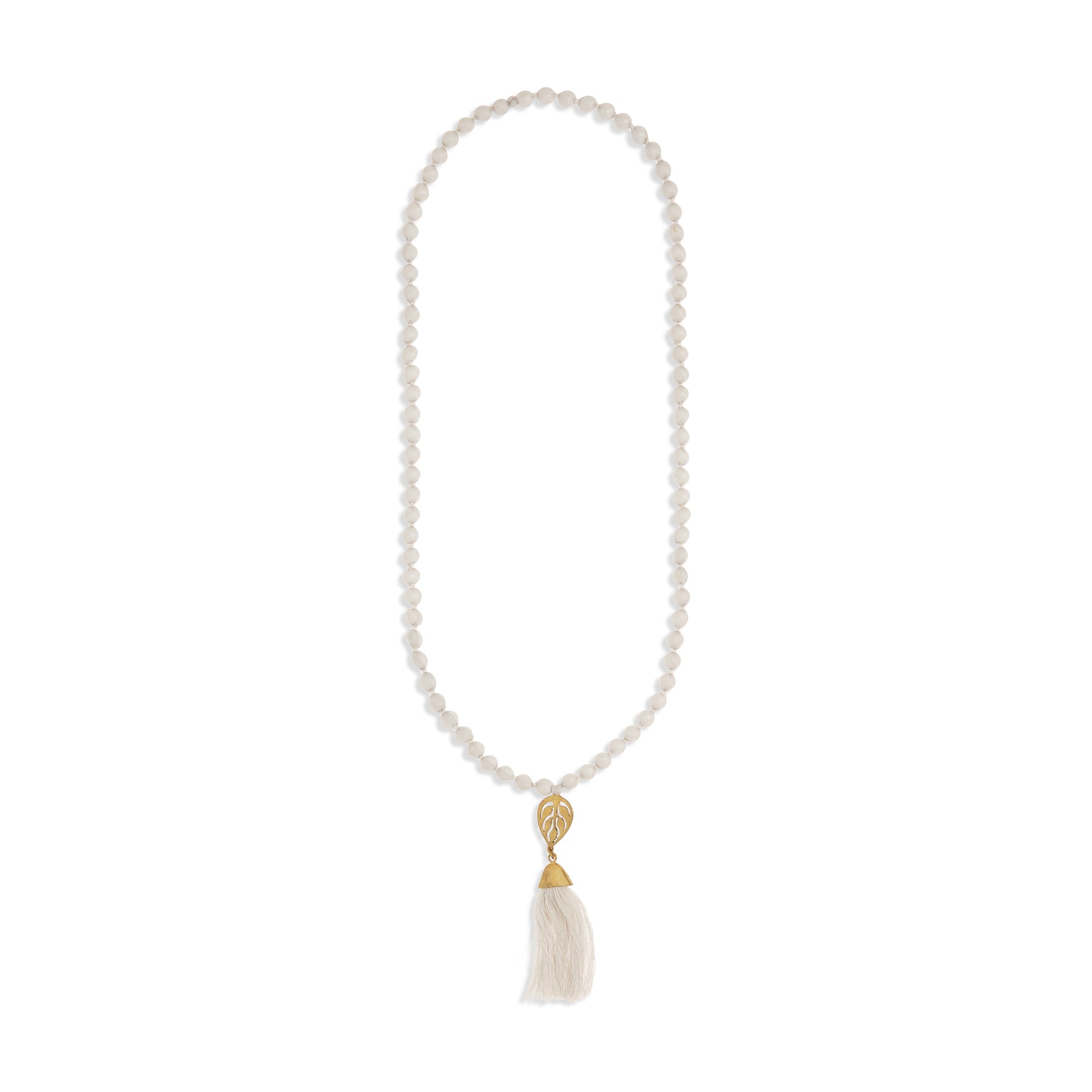 Gold Leaf Tassel Necklace
