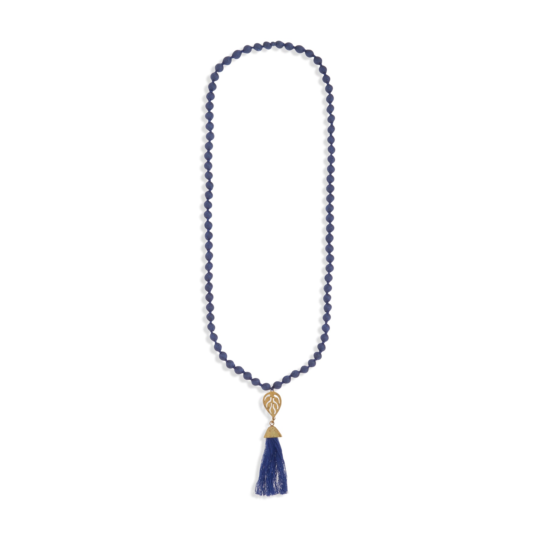 Gold Leaf Tassel Necklace