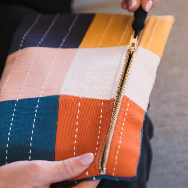 Checkered Pouch Clutch