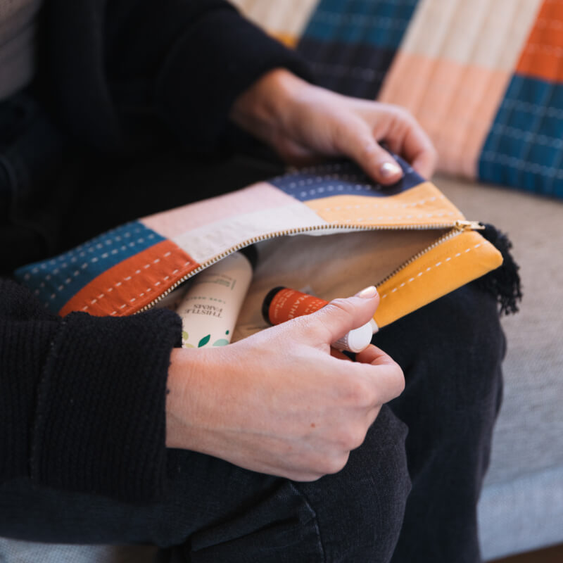 Checkered Pouch Clutch