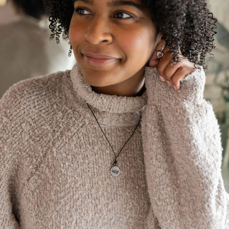 Olive Branch Silver Pendant Necklace
