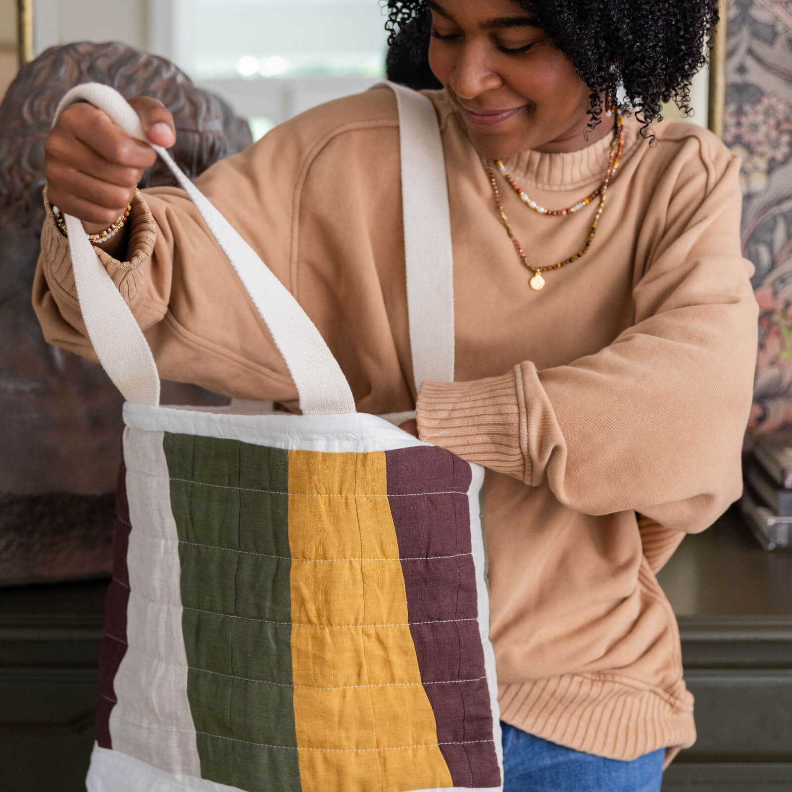 Upcycled Quilted Tote Bag