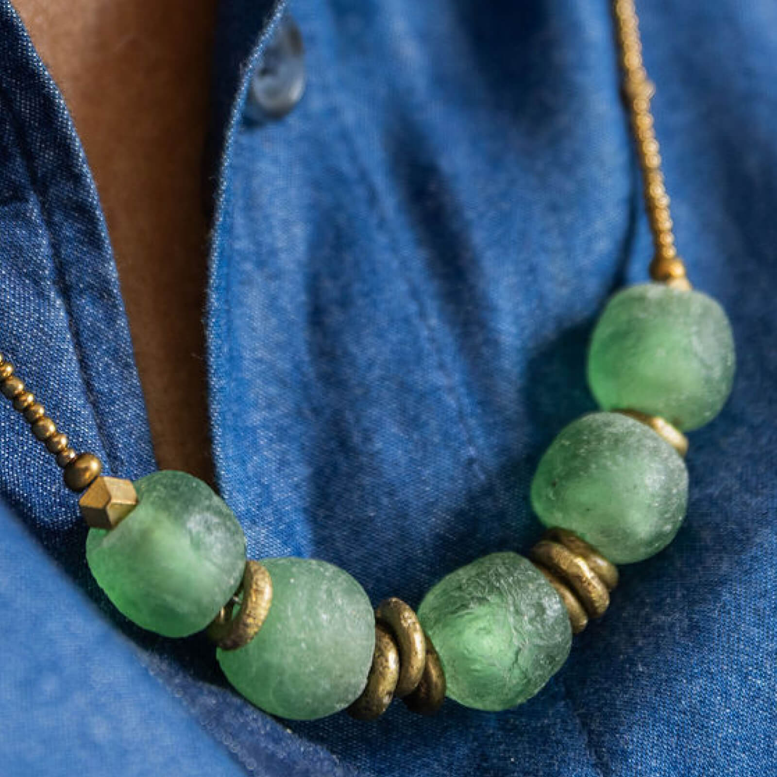Upcycled Glass Beaded Necklace