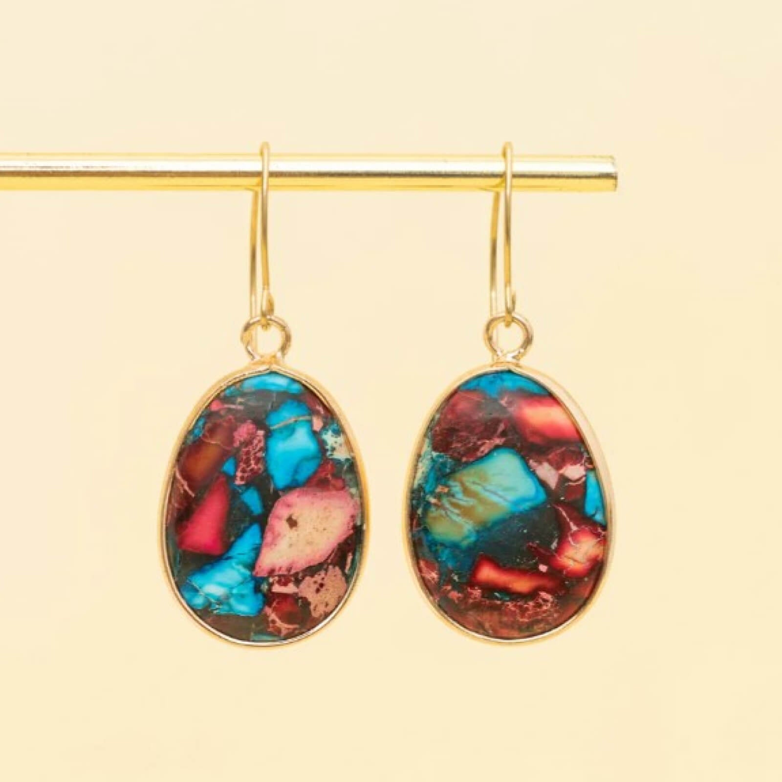 Mosaic Jasper Drop Earrings