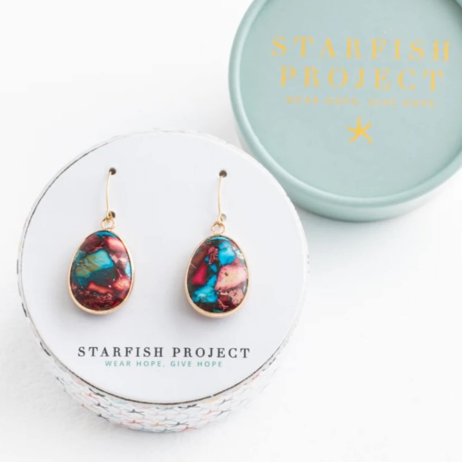 Mosaic Jasper Drop Earrings