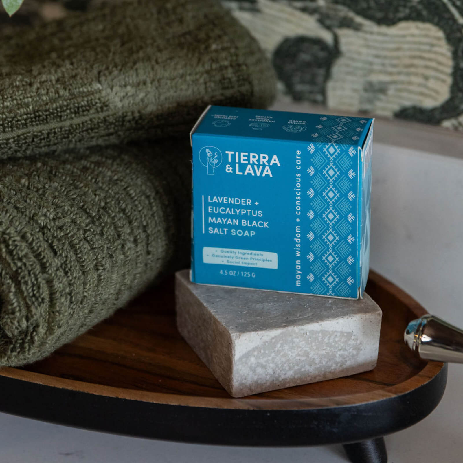 Lavender Eucalyptus & Mayan Black Salt Soap