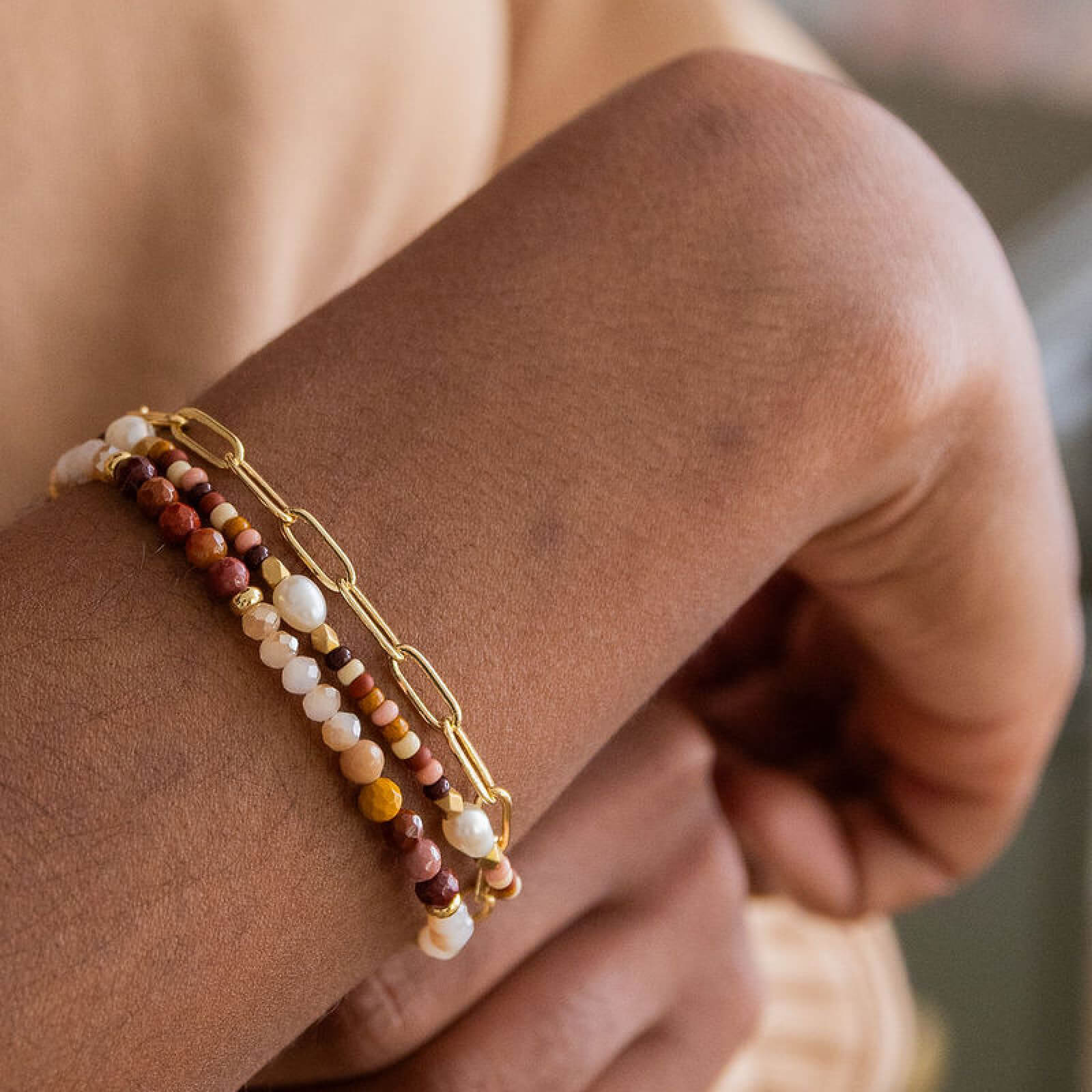 Mookaite Jasper Beaded Bracelet