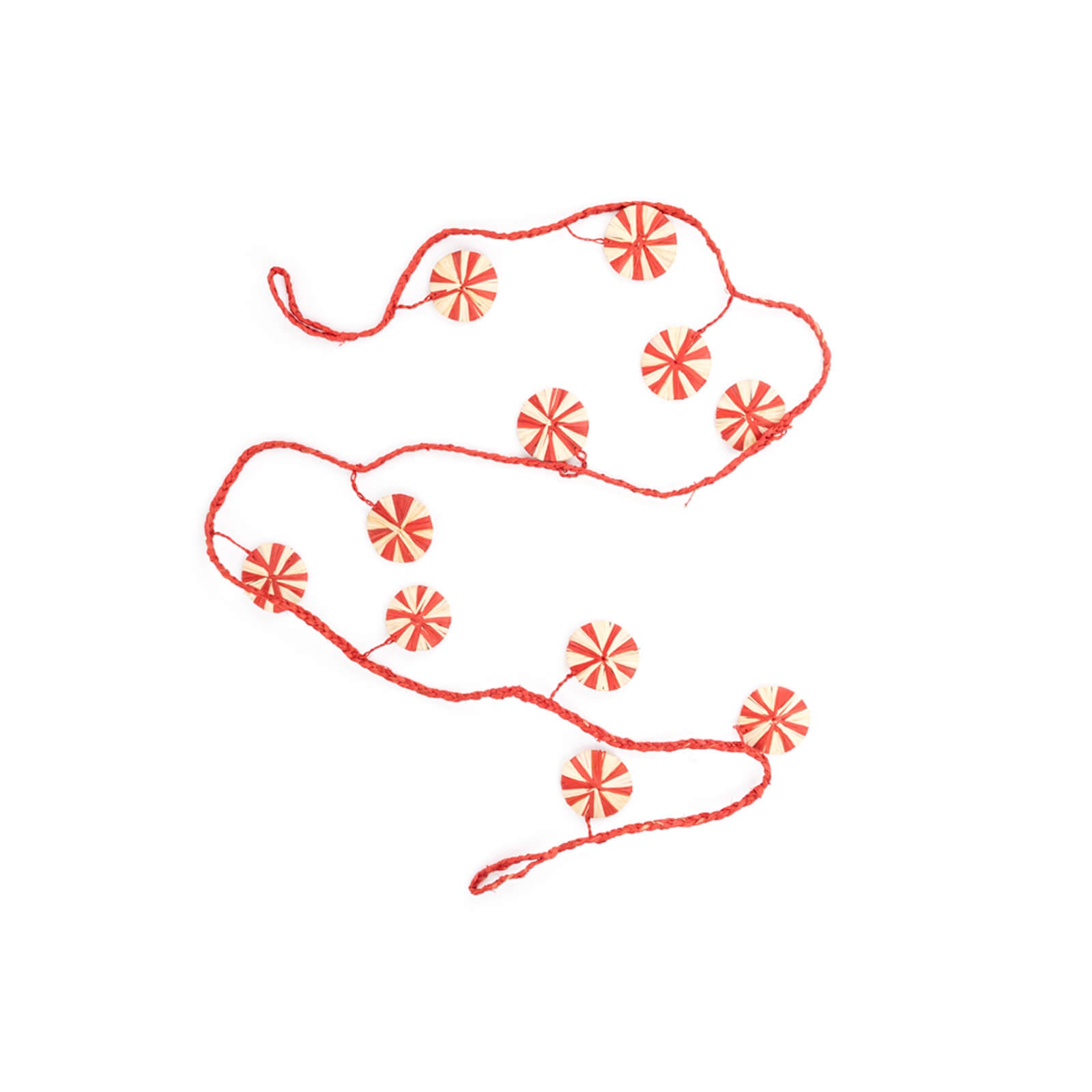 Decorative red floral pattern on a white background