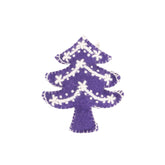 Purple Christmas tree ornament with white snowflakes on a white background