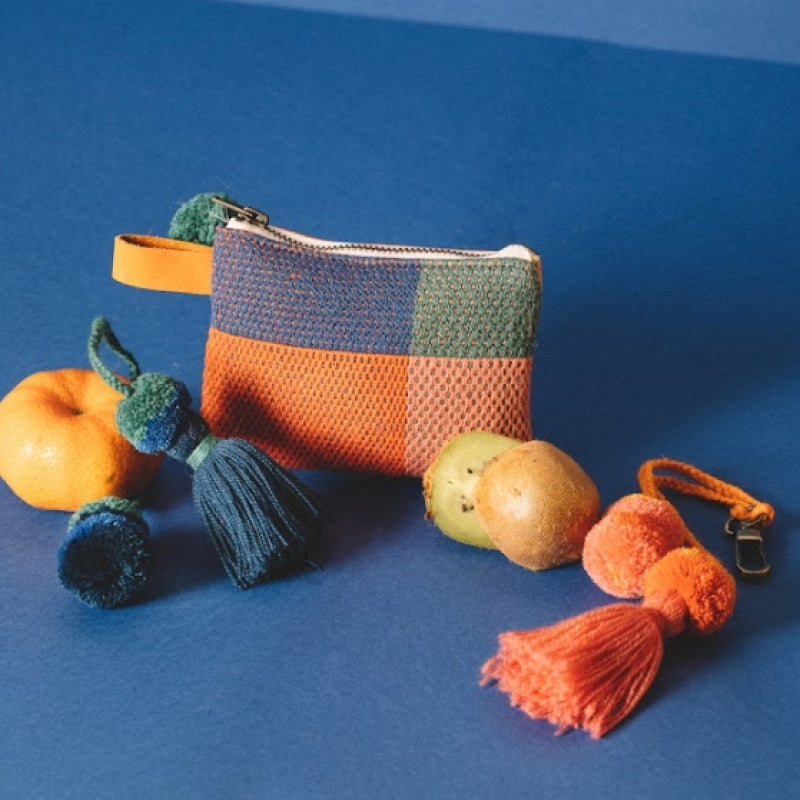 Handwoven Colorblock Coin Purse
