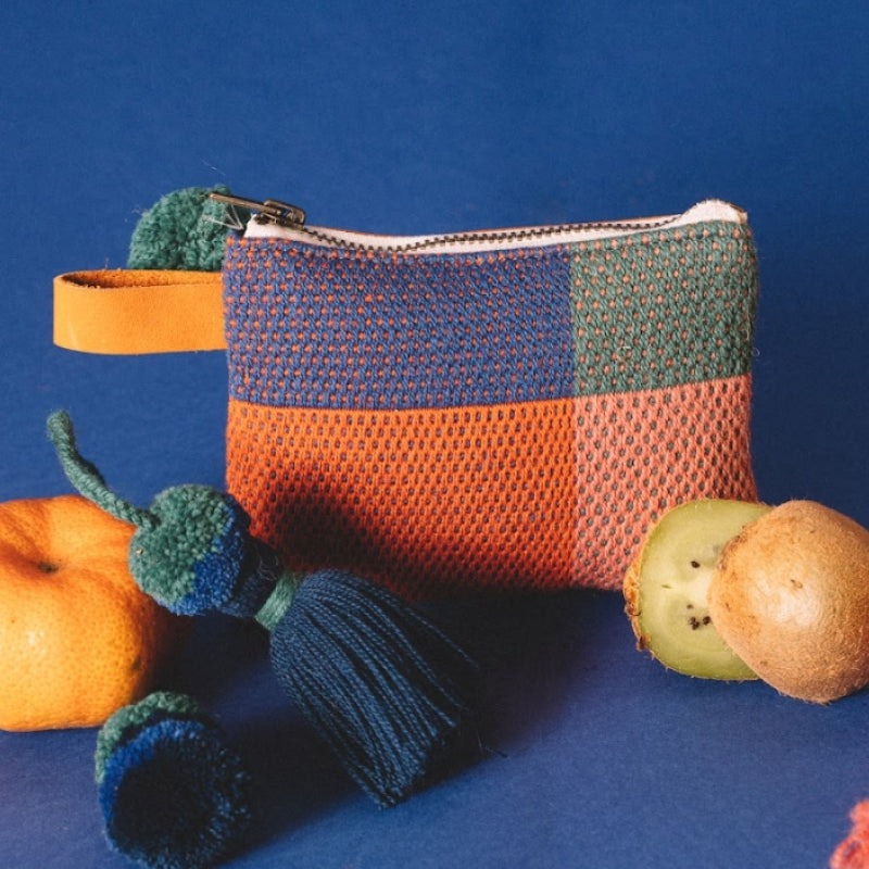 Handwoven Colorblock Coin Purse