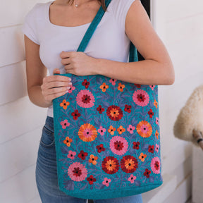 Embroidered Cotton Tote