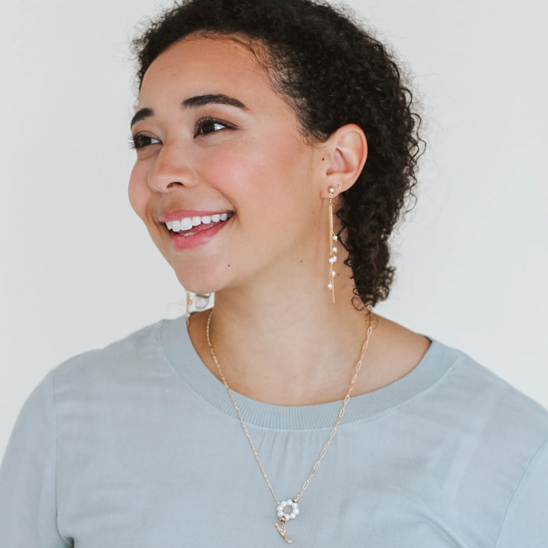 T-Bar Pearl Pendant Necklace