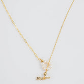 T-Bar Pearl Pendant Necklace