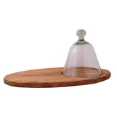 Handcrafted Wood Board with Upcycled Glass Dome