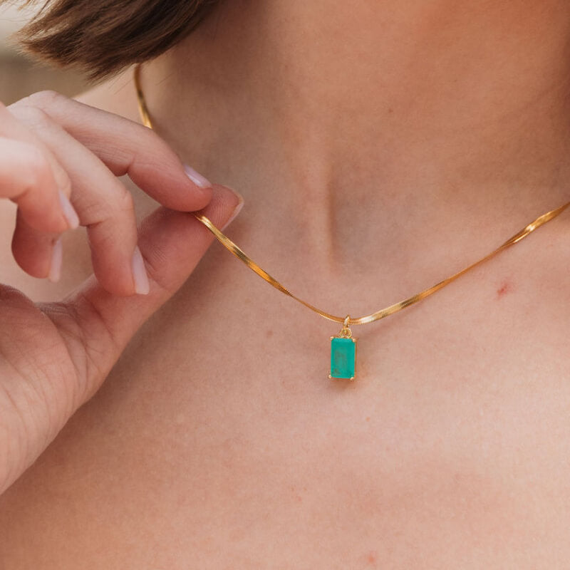 Aqua Green Stone Necklace