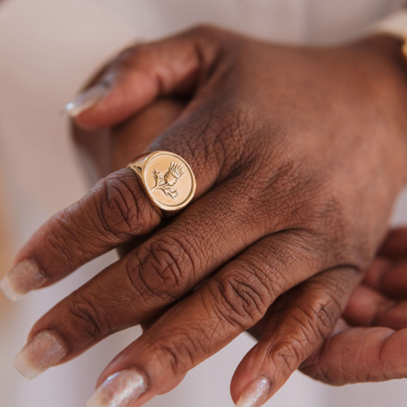 Thistle Signet Ring