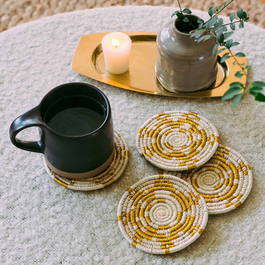 Golden Star Coaster Set
