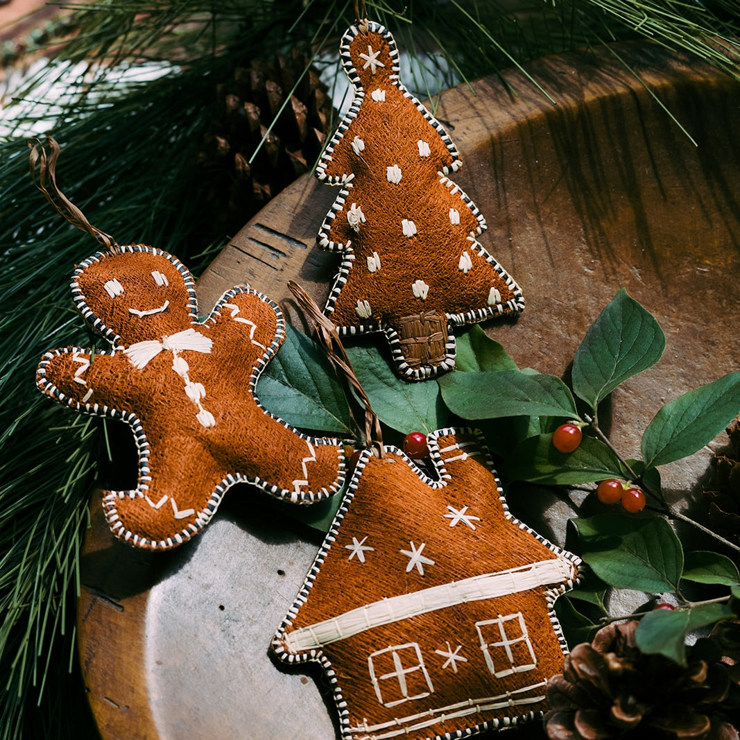 Bark Cloth Gingerbread Ornament