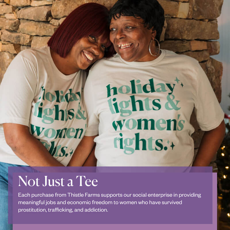 Women's Short Sleeve Green Holiday Lights & Women's Rights Tee