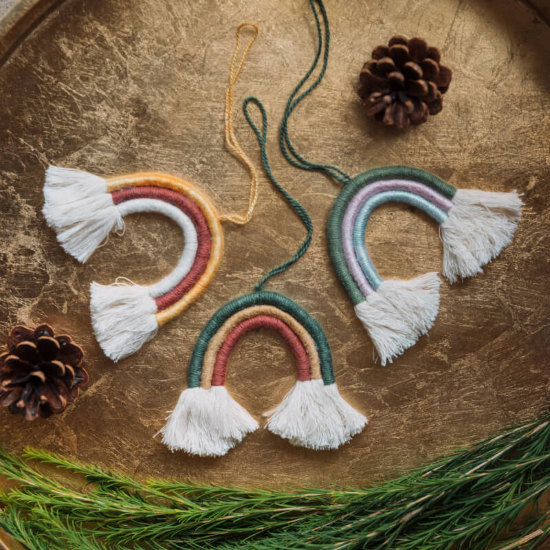 Macramé Rainbow Ornament