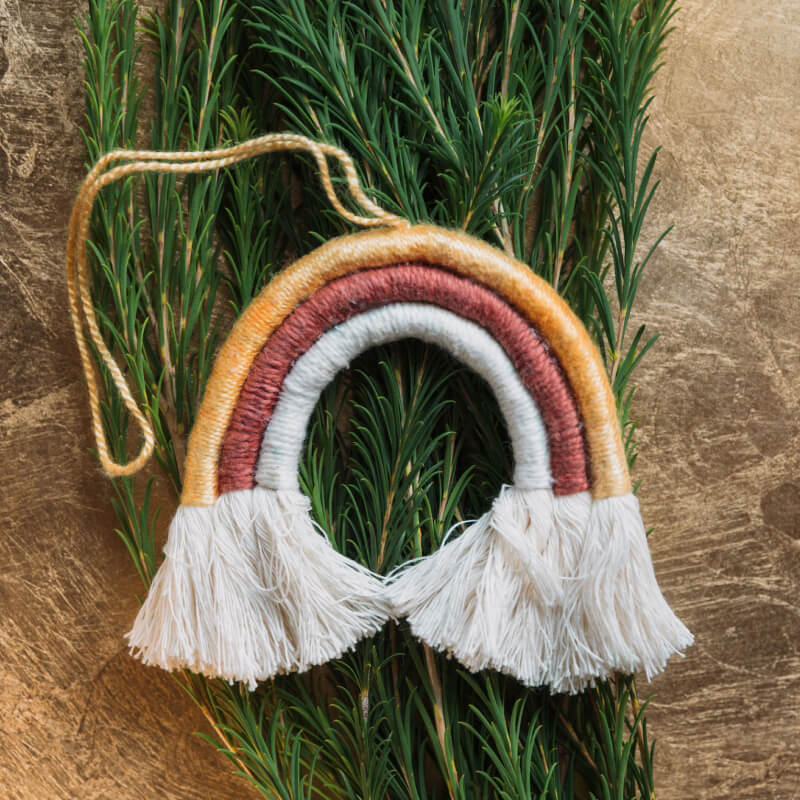 Macramé Rainbow Ornament