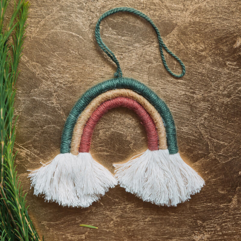 Macramé Rainbow Ornament