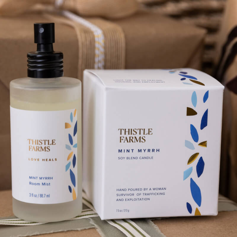 Mint Myrrh Candle + Room Mist Bundle