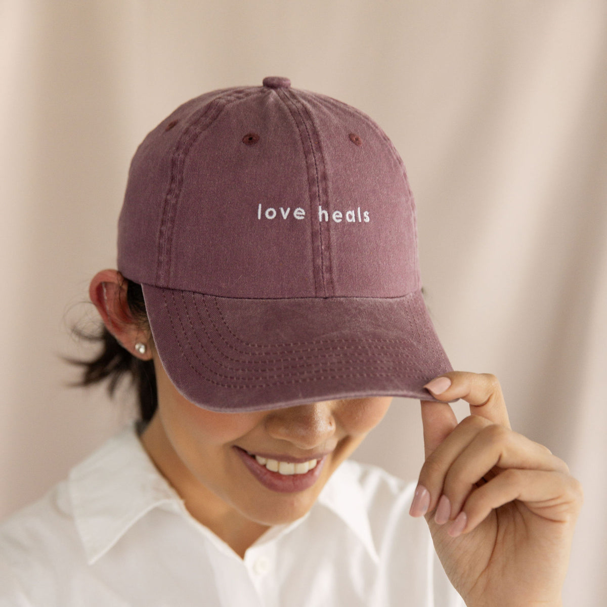 Love Heals Burgundy Hat