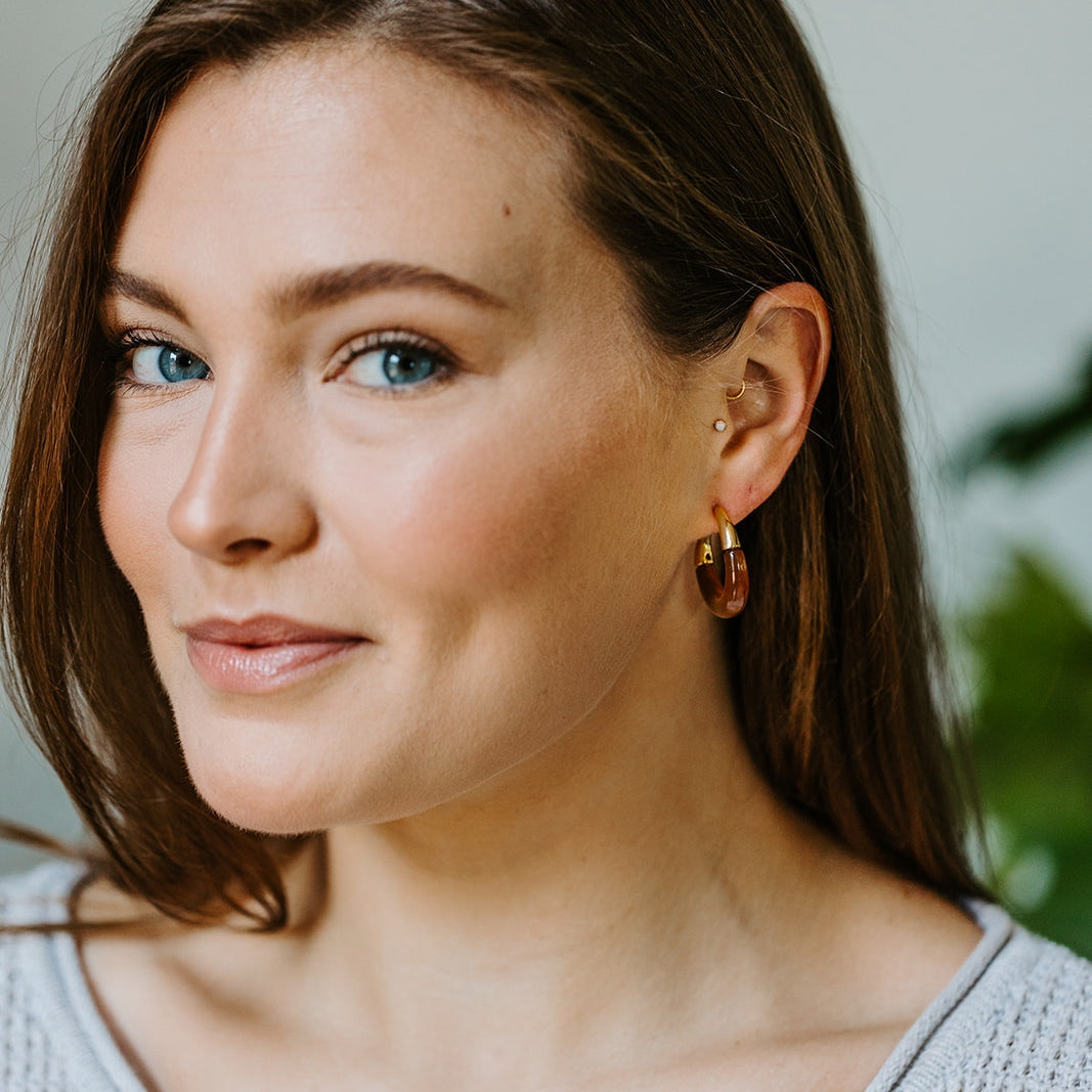 Golden Resin Hoops