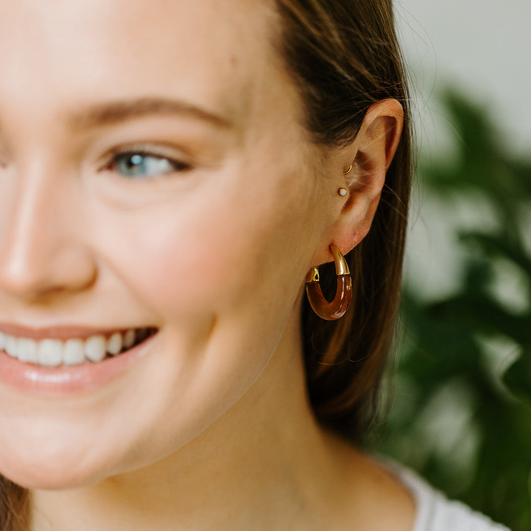 Golden Resin Hoops