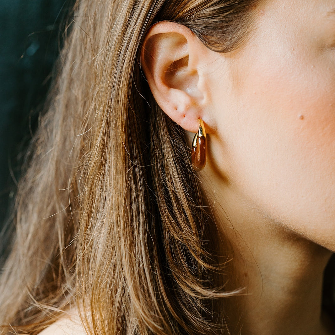Golden Resin Hoops