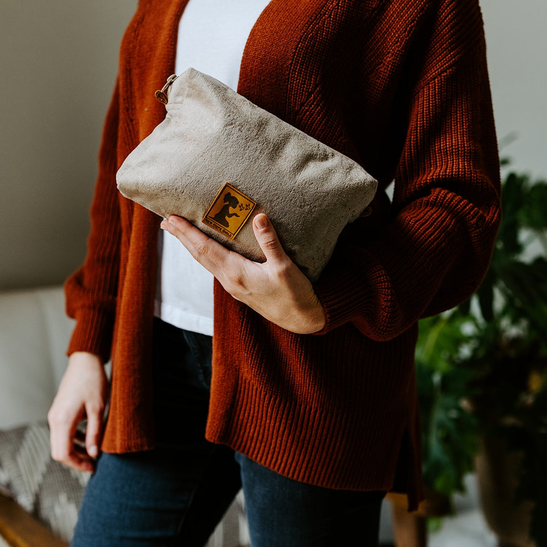 Khaki Hint Cosmetic Pouch