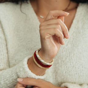 Burgundy Gold Combo  Bracelet Set