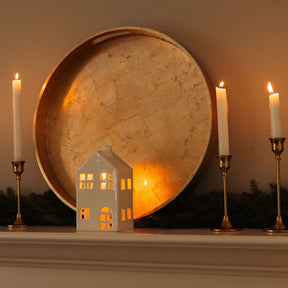 Ceramic White Tea Light / Candle House