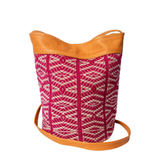 Handwoven Leather Bucket Bag - Artisan Made Andean Shoulder Bag
