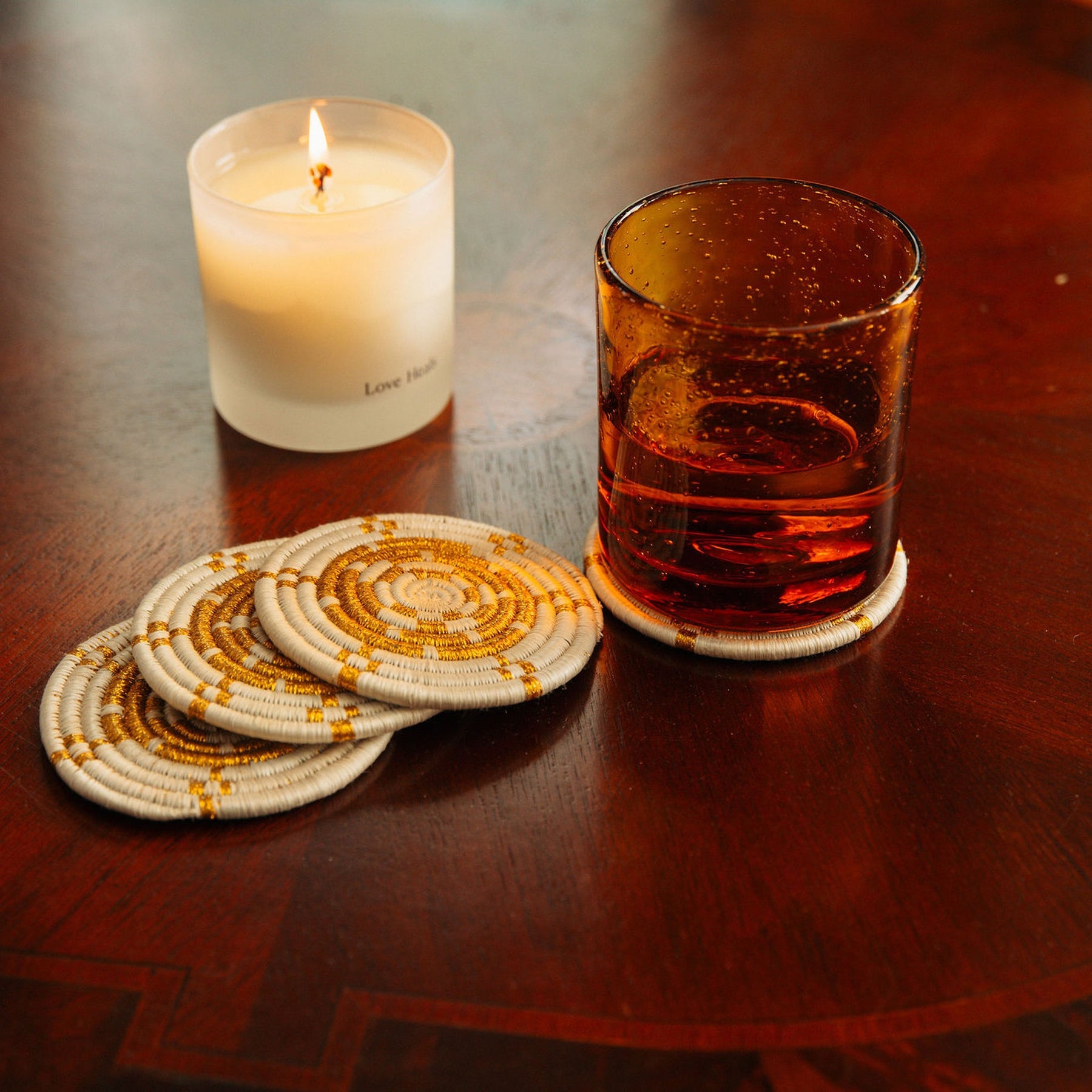 Half Moon Stone Coasters Set of 4