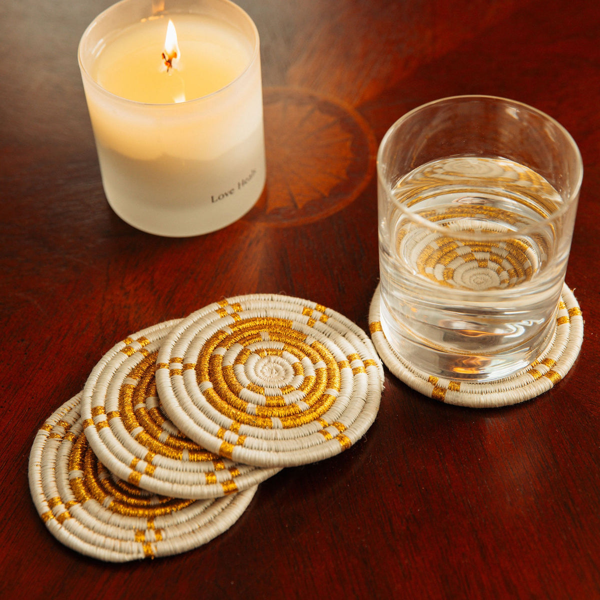 Half Moon Stone Coasters Set of 4