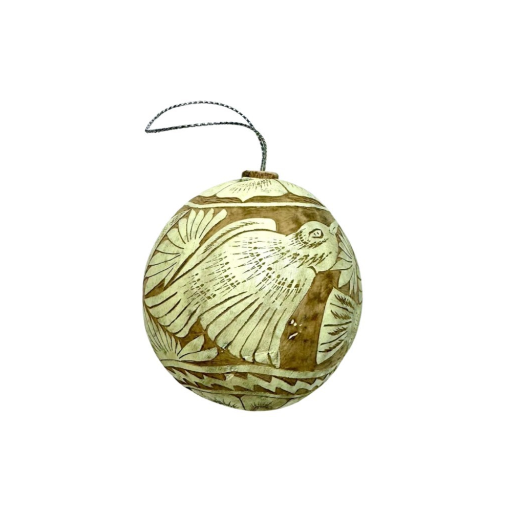 Hand Carved Gourd Ornament