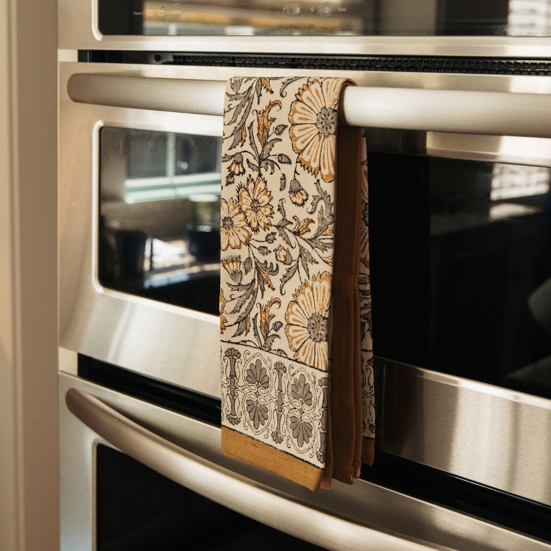 Hand Block Bloom Printed Kitchen Towel