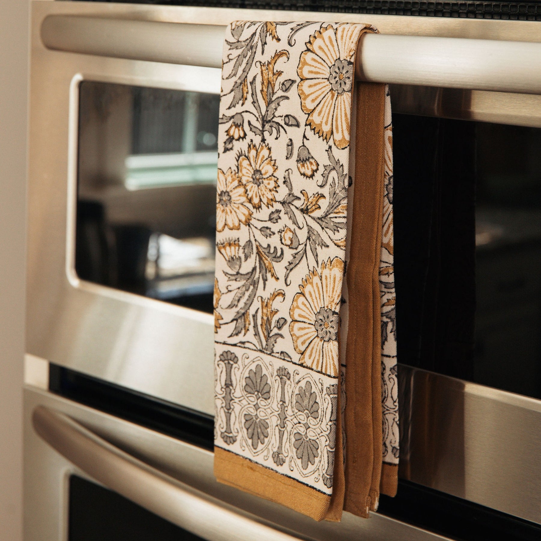 Hand Block Bloom Printed Kitchen Towel