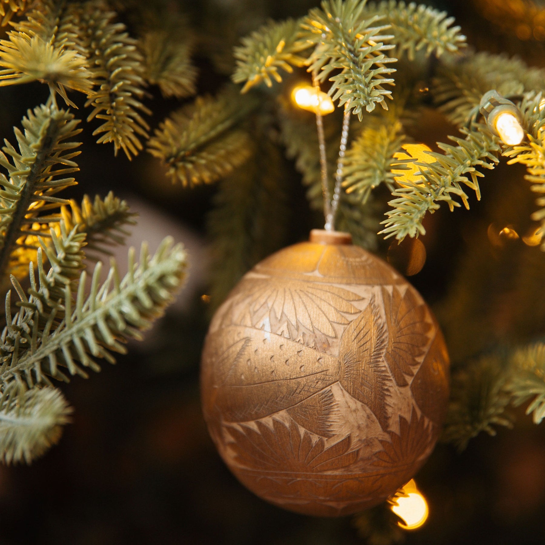 Hand Carved Gourd Ornament