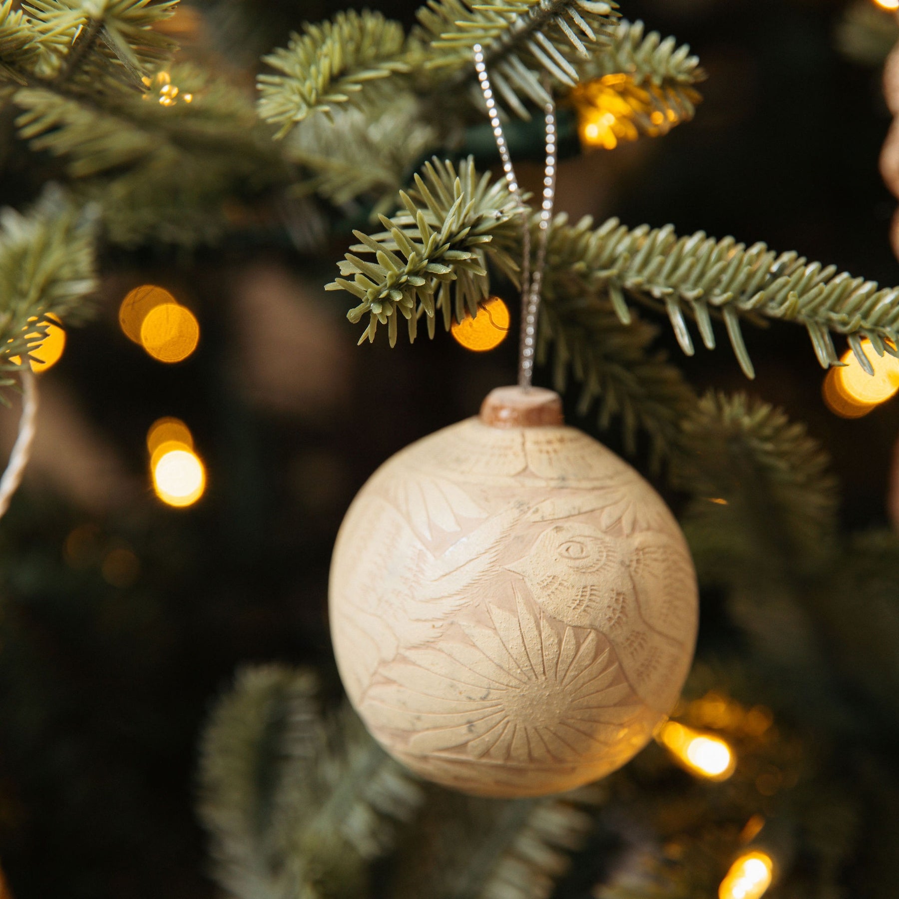 Hand Carved Gourd Ornament
