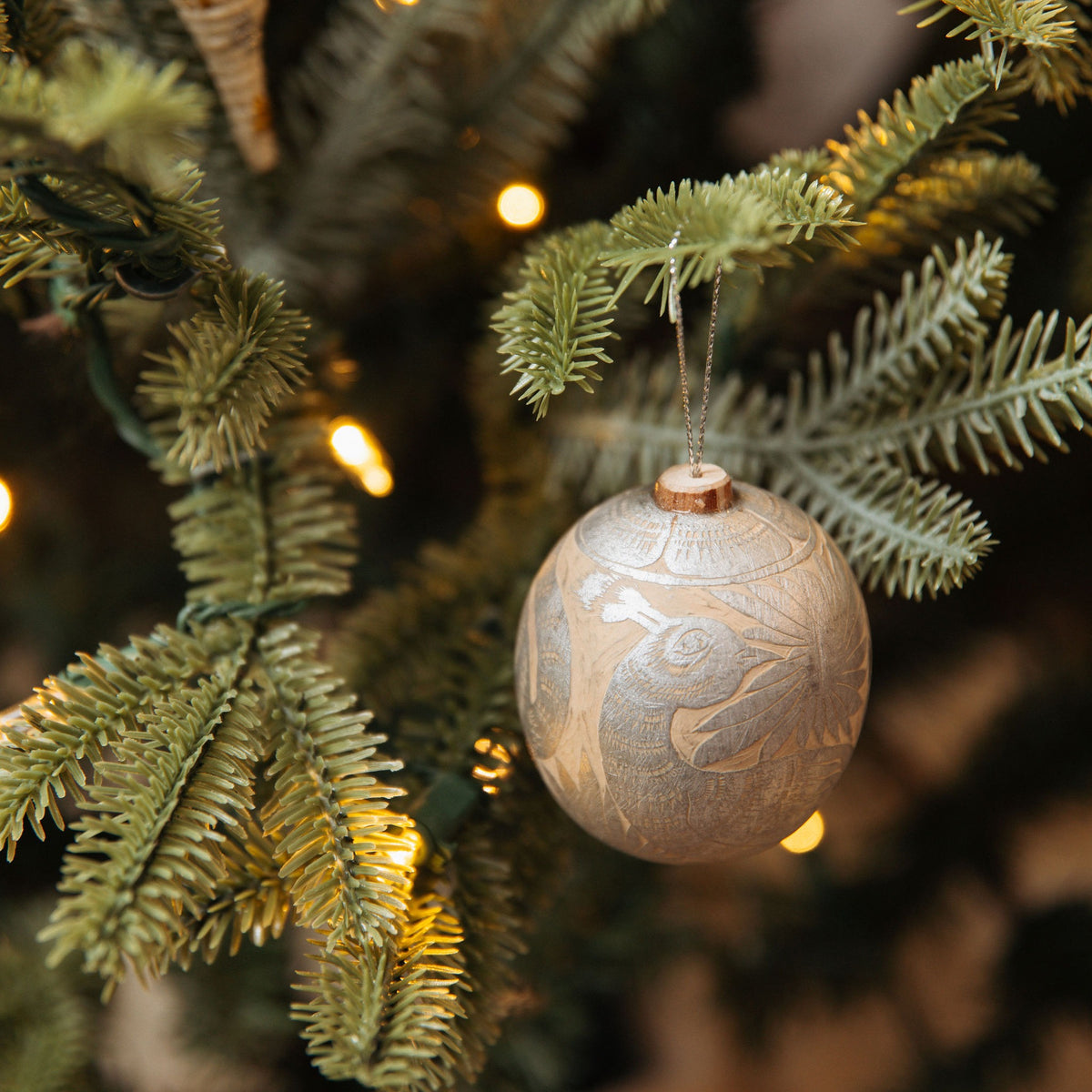 Hand Carved Gourd Ornament