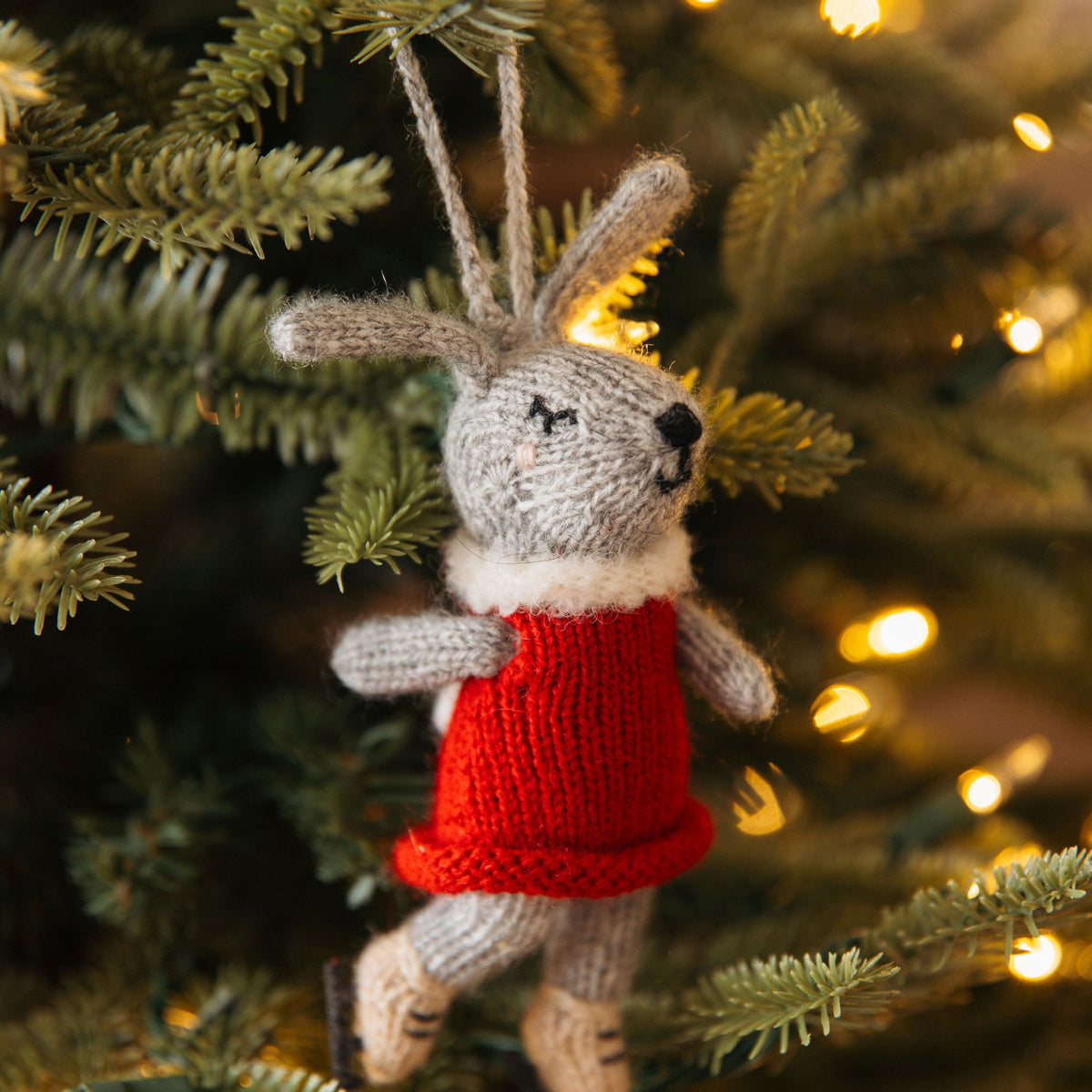 Ice Skating Bunny Ornament