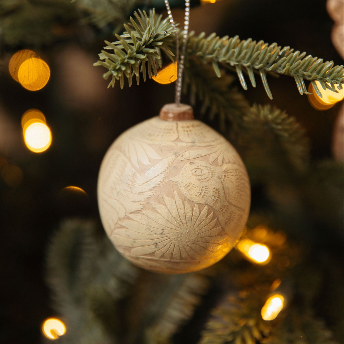 Ivory Gourd Hand Carved Ornament