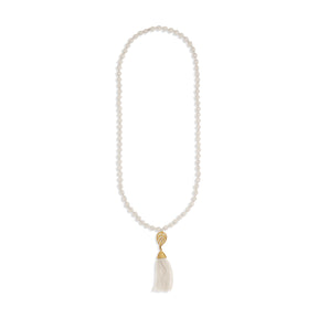 Gold Leaf Tassel Necklace