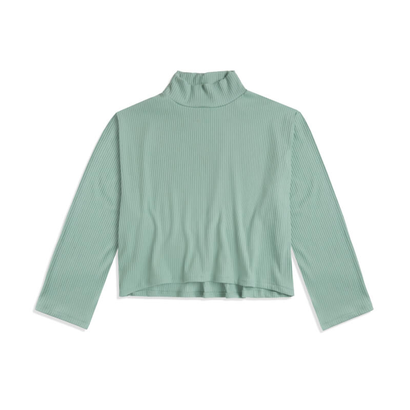 Aquamarine Ribbed Mockneck Knit Top - Thistle Farms