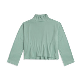 Aquamarine Ribbed Mockneck Knit Top