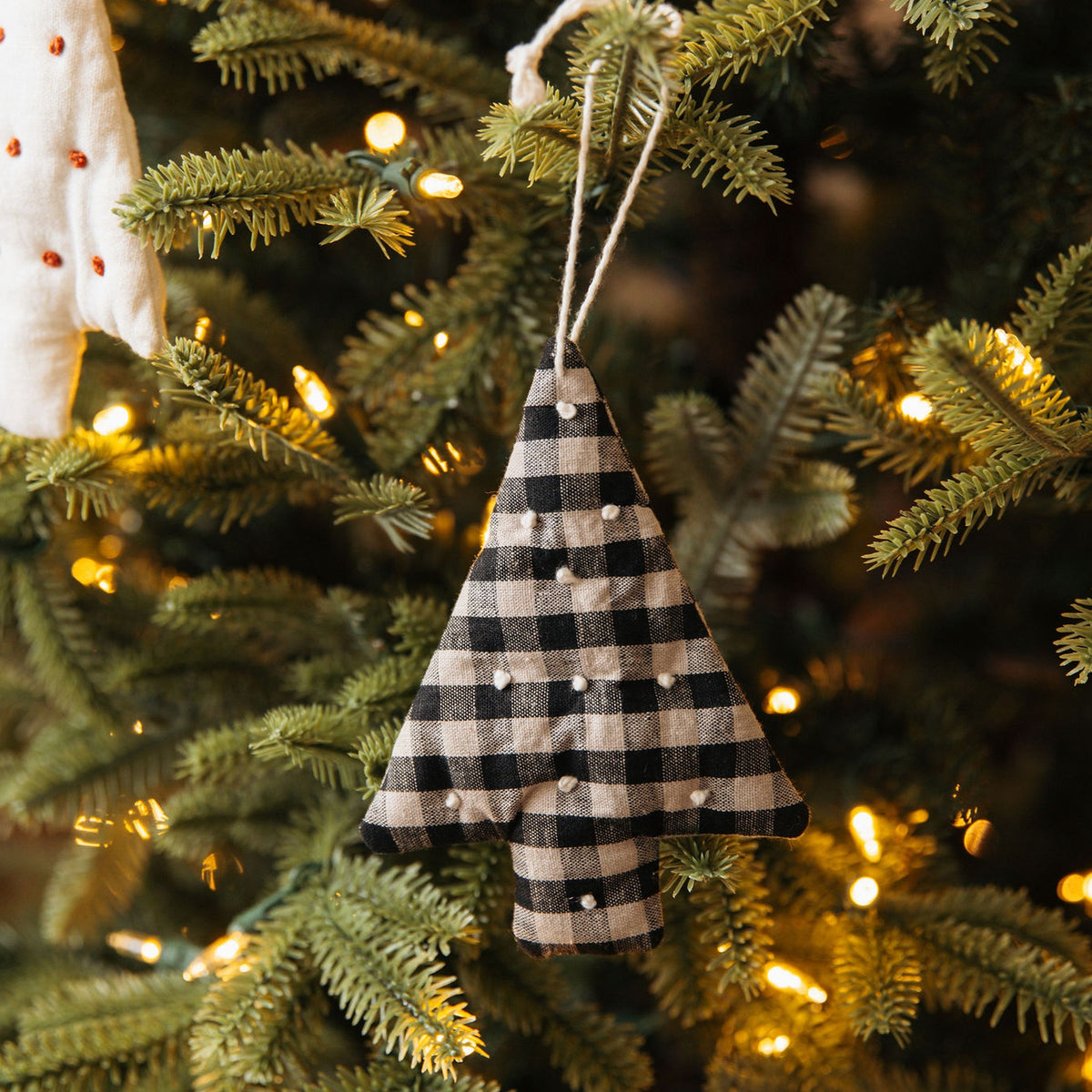 Quilted Black Tree Ornament